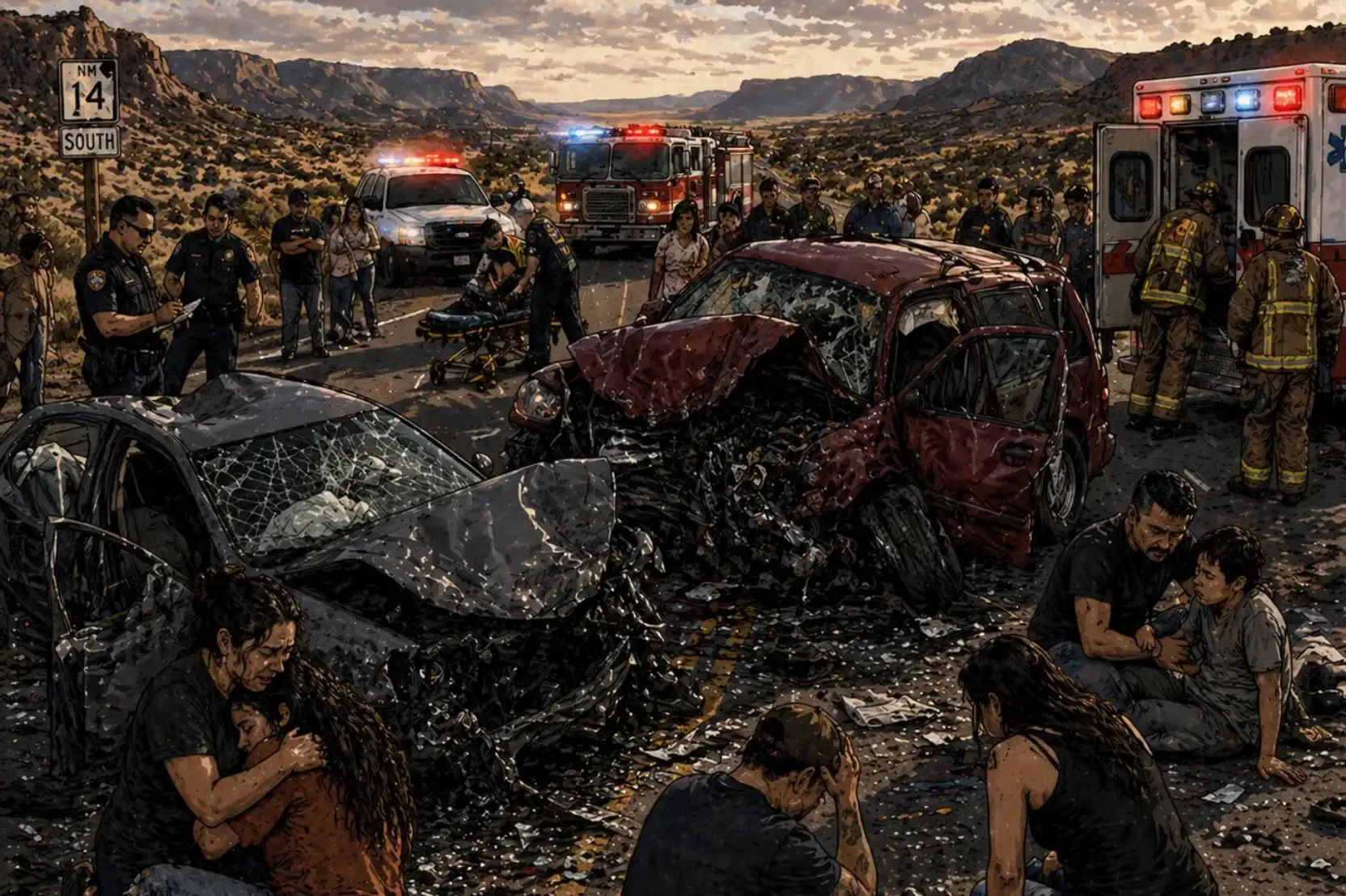 multi-vehicle crash on new mexico highway